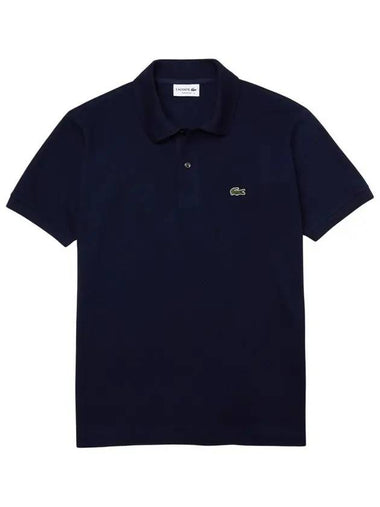 Men's Logo Classic Fit Cotton Short Sleeve Polo Shirt Navy - LACOSTE - BALAAN 1