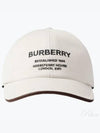 Horseferry Motif Cotton Canvas Ball Cap Ivory - BURBERRY - BALAAN 2