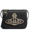 ORB Logo Flap Leather Mini Bag Black - VIVIENNE WESTWOOD - BALAAN 2