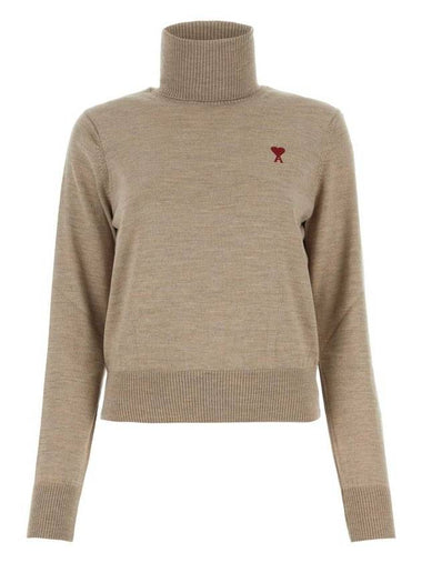 De Coeur Wool Turtleneck Beige - AMI - BALAAN 1