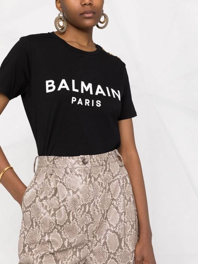 Logo Crew Neck Short Sleeve T-Shirt Black - BALMAIN - BALAAN 7