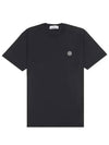 Logo Patch Short Sleeves T-Shirt Black - STONE ISLAND - BALAAN 2