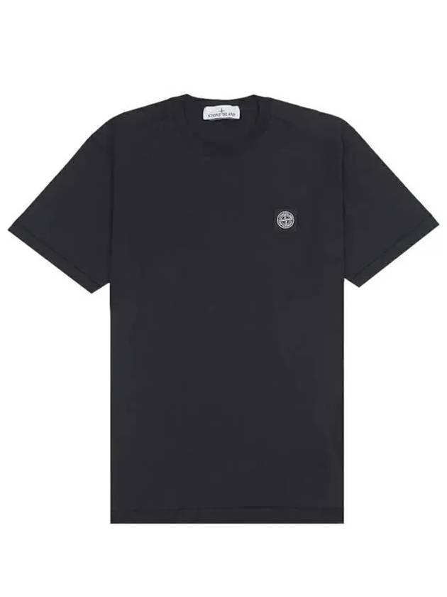 Logo Patch Short Sleeves T-Shirt Black - STONE ISLAND - BALAAN 2