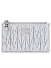 Matelasse Leather Envelope Card Wallet Silver - MIU MIU - BALAAN 2