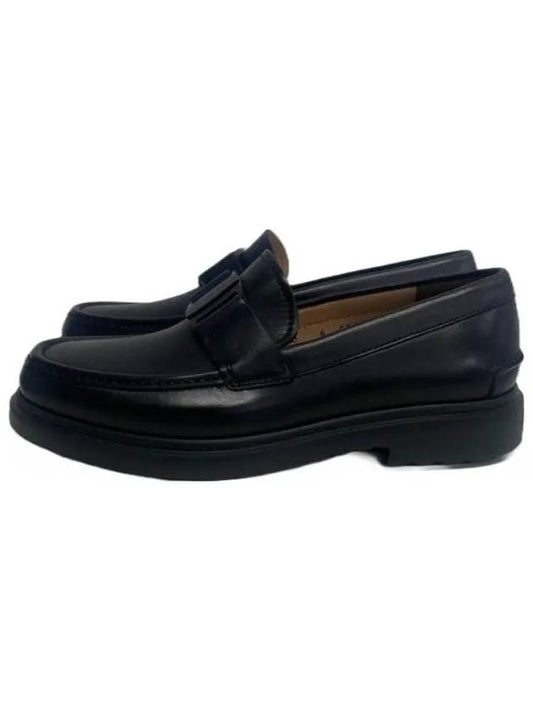 Salvatore Barra-embellished moccasin loafers black - SALVATORE FERRAGAMO - BALAAN.