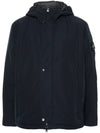 Techno Fabric Hooded Jacket Navy - STONE ISLAND - BALAAN 3