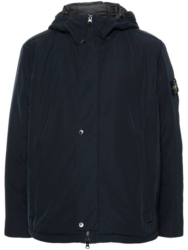 Techno Fabric Hooded Jacket Navy - STONE ISLAND - BALAAN 3