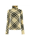 Check Pattern High Neck Knit Top Green - BURBERRY - BALAAN 2