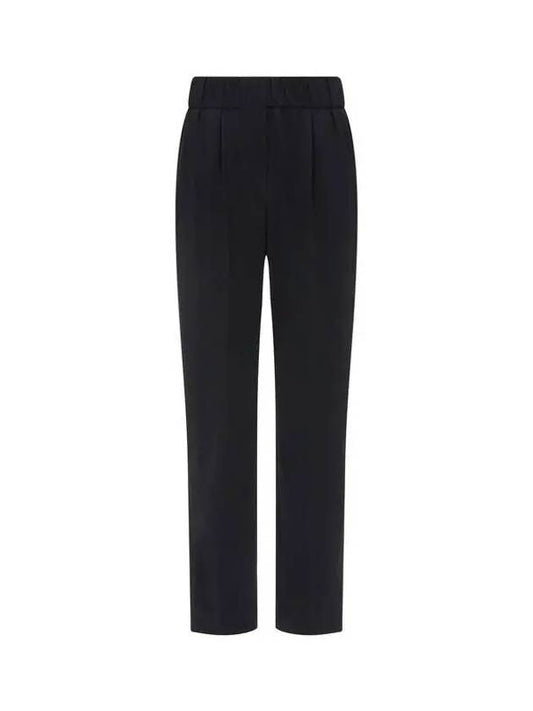 Women s Silk Blend Banding Pants Black 270385 - BRUNELLO CUCINELLI - BALAAN 1