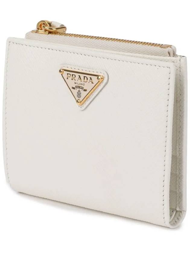 Small Saffiano Half Wallet White - PRADA - BALAAN 3