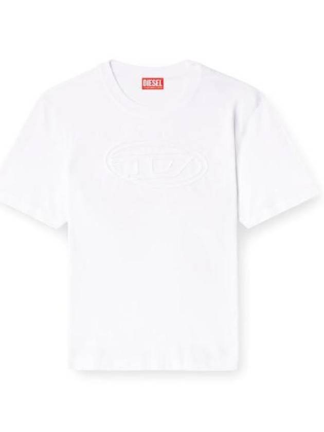 Embossed Oval D Short Sleeve T-Shirt White - DIESEL - BALAAN 2