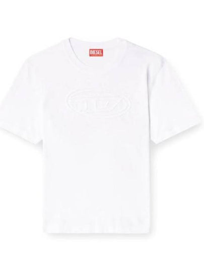 Embossed Oval D Short Sleeve T-Shirt White - DIESEL - BALAAN 2