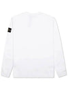 Logo Wappen Patch Crew Neck Long Sleeve T Shirt White - STONE ISLAND - BALAAN 4