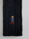 Embroidered Bear Cable Knit Wool Muffle Black - POLO RALPH LAUREN - BALAAN 3