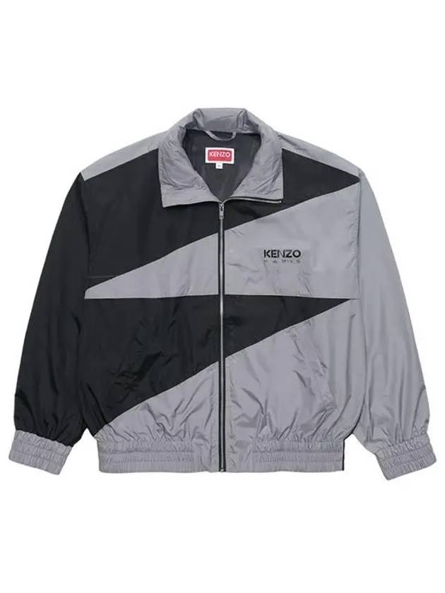 Boke Flower Button Two-tone Retro Windbreaker Black Grey - KENZO - BALAAN 2