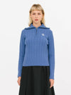 JK Half Zip-Up Cable Knit Top Blue - JUN BY JUN K - BALAAN 1