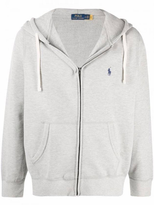 Embroidered Pony Logo Zip Up Hoodie Grey - POLO RALPH LAUREN - BALAAN 1