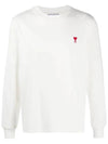 Small Heart Logo Sweatshirt White - AMI - BALAAN 3