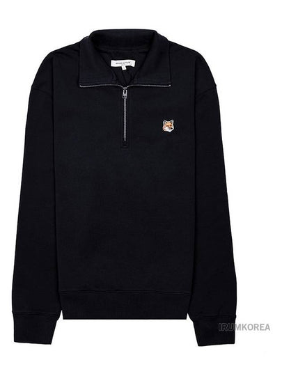 Fox Head Patch Half Zipper Sweatshirt Black - MAISON KITSUNE - BALAAN 2