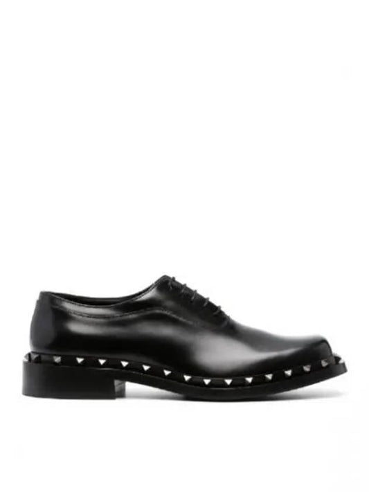 M Way Rockstud Leather Derby Black - VALENTINO - BALAAN 2