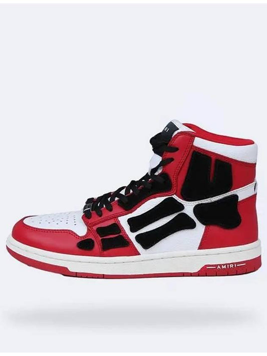 Skeleton Leather High Top Sneakers Red - AMIRI - BALAAN 2