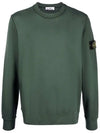 Wappen Patch Crew Neck Sweatshirt Dark Green - STONE ISLAND - BALAAN 3