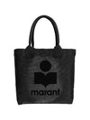 Yenky Small Cotton Tote Bag Black - ISABEL MARANT - BALAAN 5