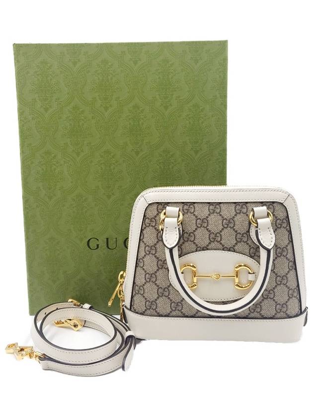 Horsebit 1955 Mini Top Handle Tote Bag Beige White - GUCCI - BALAAN 6