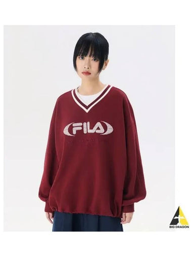 V neck logo sweatshirt FS2POG3151FWIN - FILA - BALAAN 1