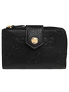 GG Snap Button Leather Medium Card Wallet Black - GUCCI - BALAAN 2