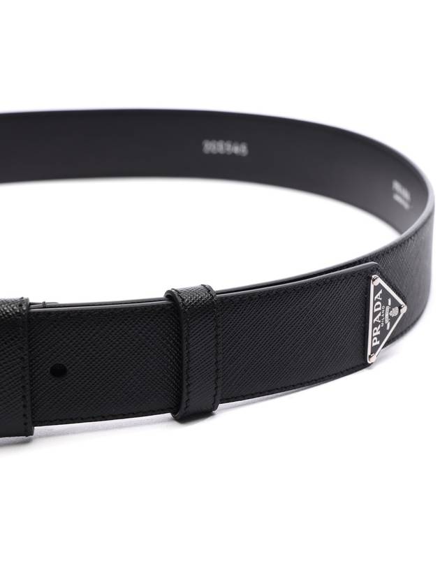 Saffiano Leather Belt Black - PRADA - BALAAN 6