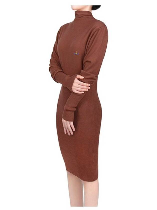 Akron Bea Turtleneck Wool Midi Dress Brown - VIVIENNE WESTWOOD - BALAAN 2