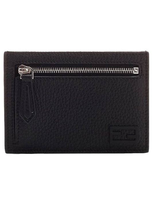 FF Baguette Zipper Card Wallet Black - FENDI - BALAAN.