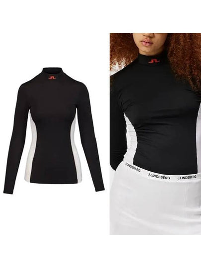 Thabisa Mockneck Long Sleeve T-Shirt Black - J.LINDEBERG - BALAAN 2