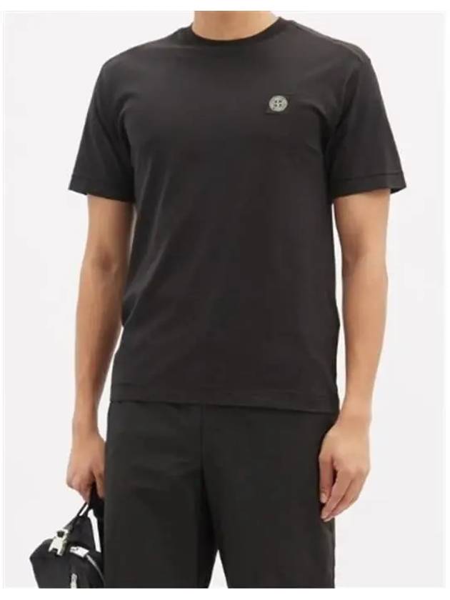 Logo Patch Short Sleeve T-Shirt Black - STONE ISLAND - BALAAN 4