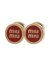 Enameled Metal Earrings Red - MIU MIU - BALAAN 3