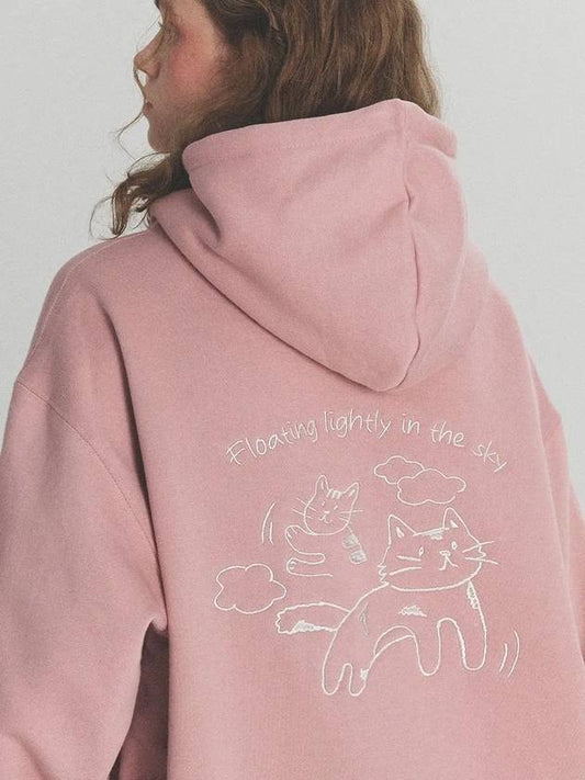 Cloud cat embroidery hoodie indie pink - CPGN STUDIO - BALAAN 2