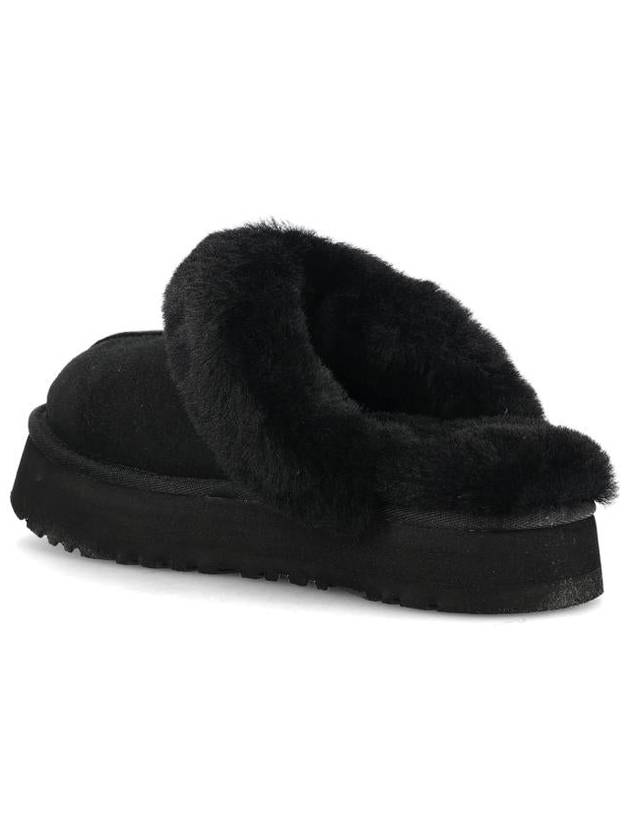 Women's Diskett Fleece Platform Slippers Black - UGG - BALAAN 4