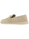 Triangle Logo Suede Loafers Beige - PRADA - BALAAN 4