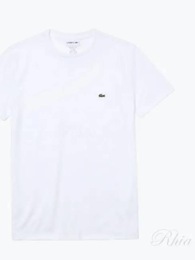 Crew Neck Pima Cotton Jersey Short Sleeve T-Shirt White - LACOSTE - BALAAN 2