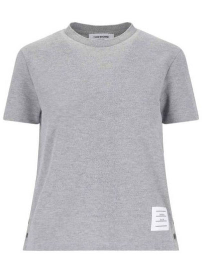 Center Back Stripe Classic Cotton Pique Relaxed Fit Short Sleeve T-Shirt Grey - THOM BROWNE - BALAAN 2