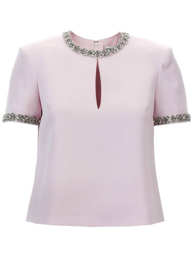 Self-Portrait 'Pink Satin Embellished' Top - SELF PORTRAIT - BALAAN 1