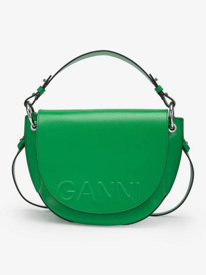 Logo Leather Saddle Cross Bag Kelly Green - GANNI - BALAAN 2