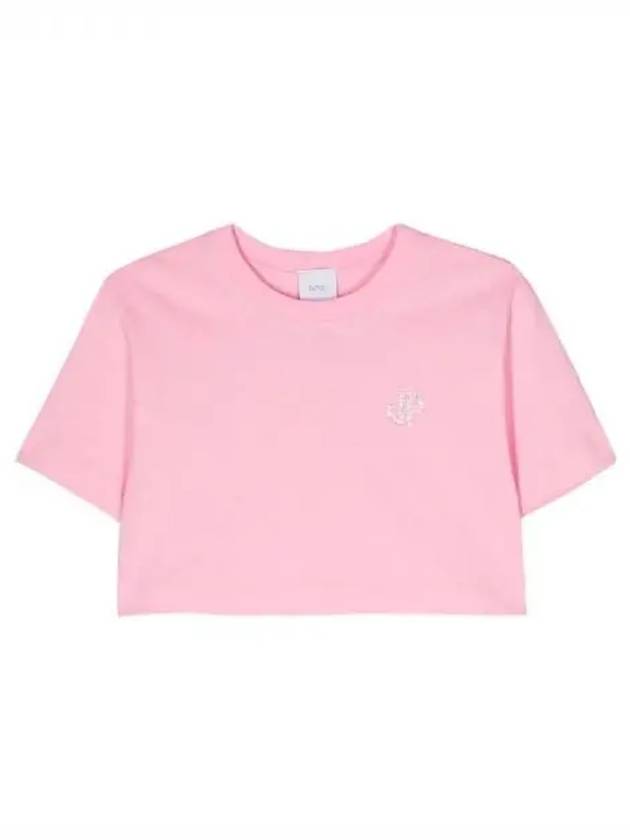 Logo embroidered cotton crop t shirt 271726 - PATOU - BALAAN 1