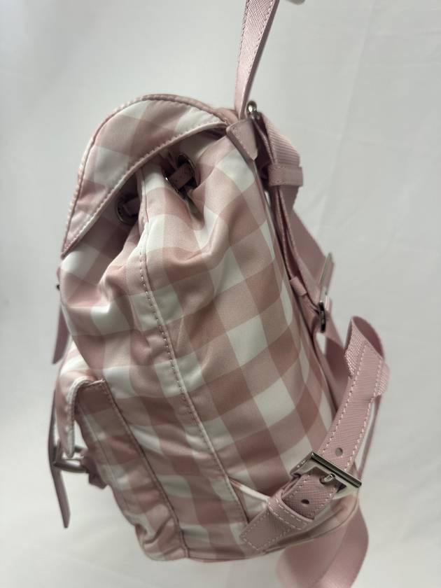 Women s nylon backpack triangle logo pastel check 1BZ677 2ECF - PRADA - BALAAN 5