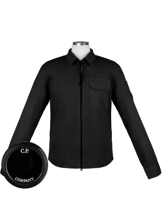 16CMSH158A 999 Lens Gabardine ZipUp Shirt Jacket - CP COMPANY - BALAAN 1