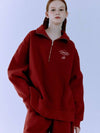 F High Neck Half Zip Up Sweatshirt Burgundy - FANGOH - BALAAN 2