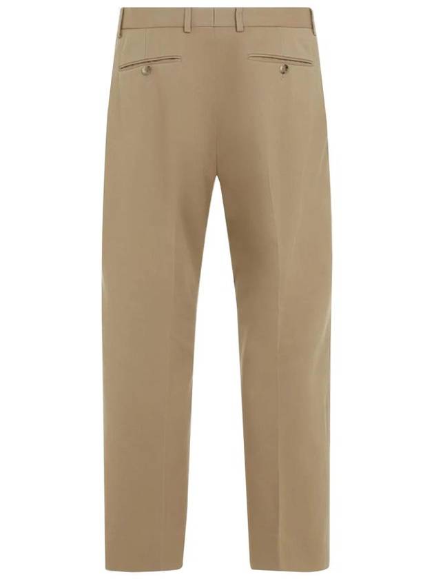 Gabardine Cotton Straight Pants Beige - GUCCI - BALAAN 3