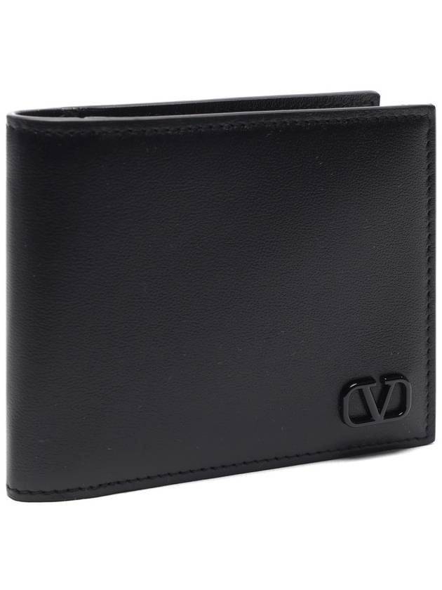 Men's V Logo Money Clip Half Wallet Black - VALENTINO - BALAAN 4