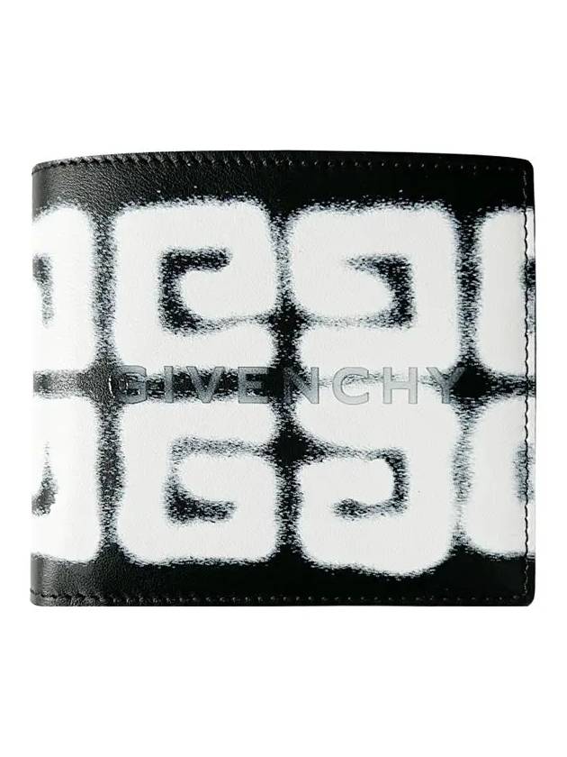 graffiti effect logo bifold wallet black - GIVENCHY - BALAAN.